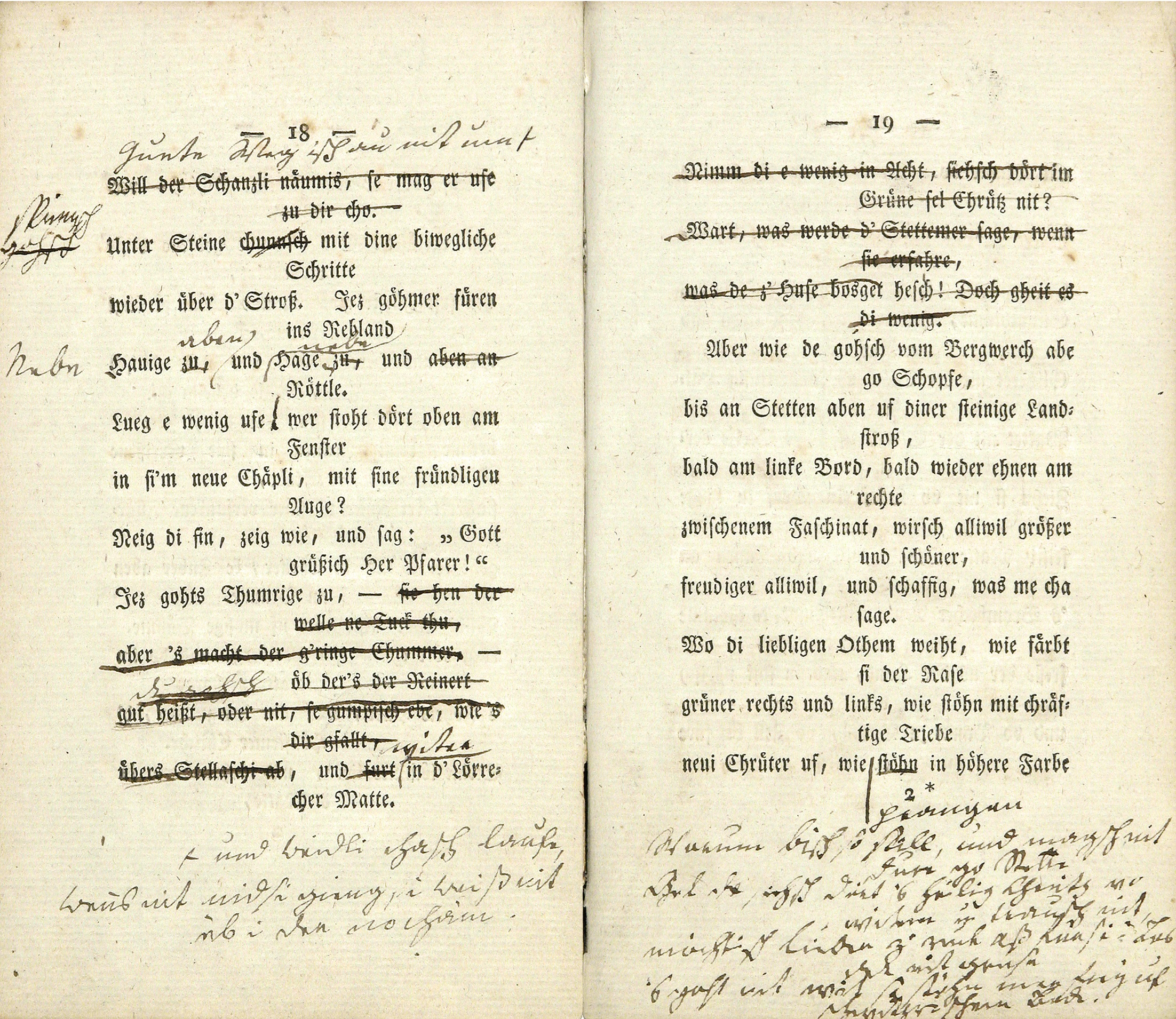 Ausschnitt aus einer Hebel-Handschrift